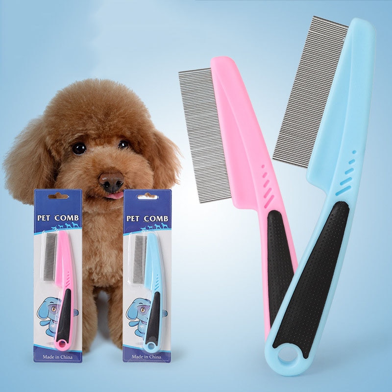 Peine para pulgas para mascotas, suelto, removedor de garrapatas para perros, gatos, mascotas pequeñas, herramienta de aseo para cabello corto y largo, ligero