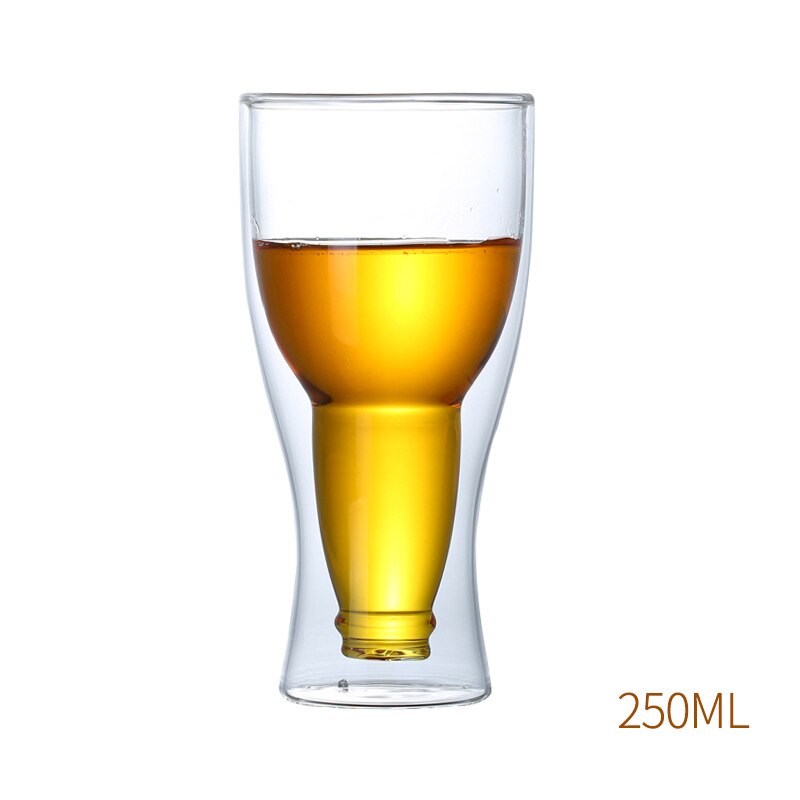 Hittebestendig Glas Met Handvat Bier Drinken Glas Transparant Melk Sap Cups Milieuvriendelijke Dubbele Handgemaakte Bier Mok: 250ml1