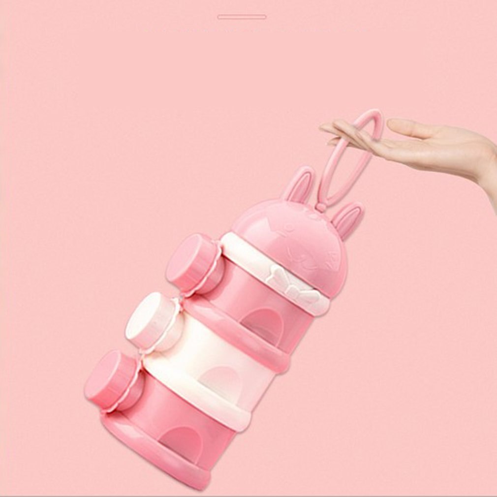 Boîte de lait en poudre à couches, boîte de rangement de collations à trois grilles pour suppléments pour bébé, boîte de lait en poudre portable