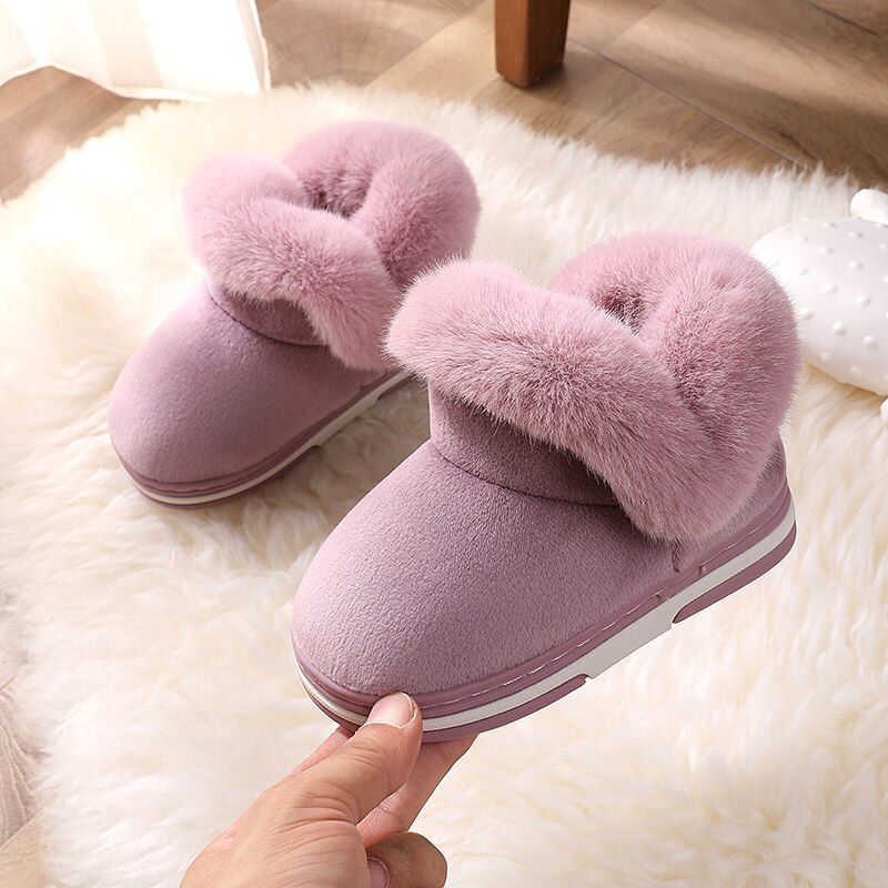unisex baby vintersko til jenter snøstøvler takrenne plysj varme sko låve ankelstøvel: Lilla / Cn14-15( innersåle 14cm)