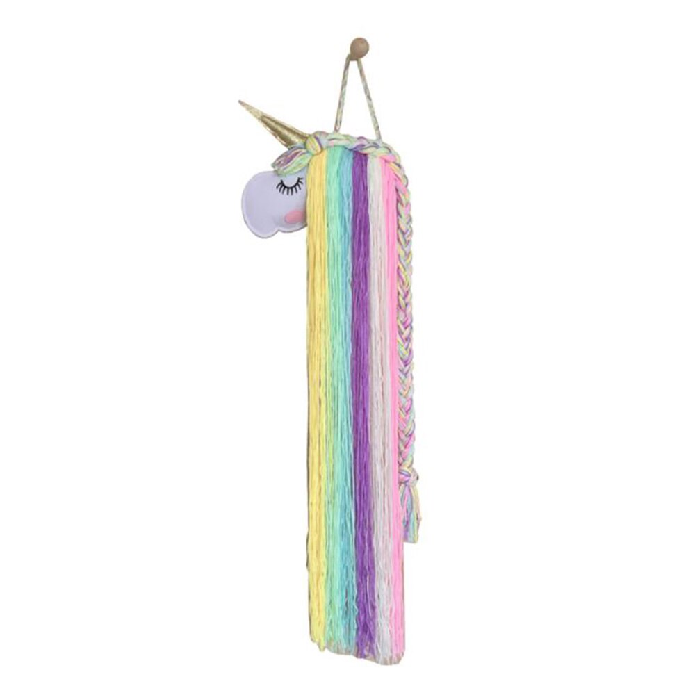 Barrettes de rangement licorne colorée, décoration pour chambre de fille, nœuds de cheveux, ceinture de rangement pour filles, pinces à cheveux, organisateur: 1
