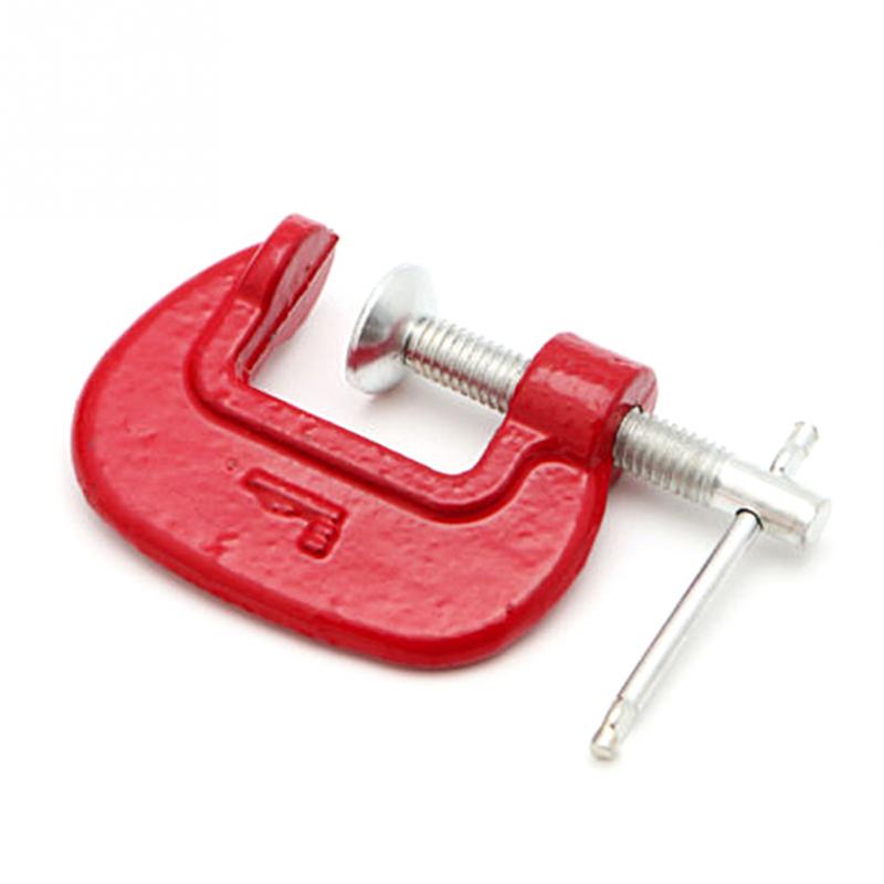 Adjust Heavy Duty G Clamp 1/2/3inch C/W Soft Jaw Pads 25mm -100mm G Clamp Iron Red For Woodwork Metal Clamping