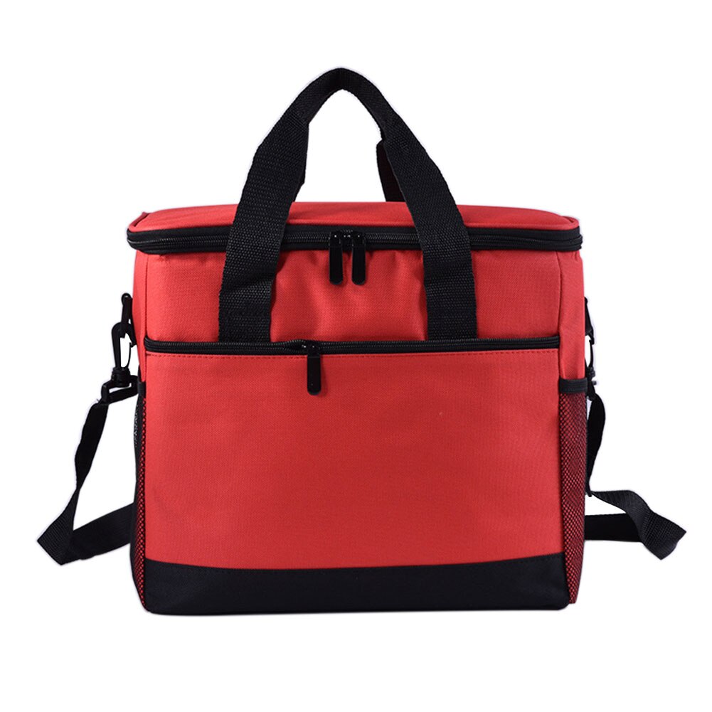 17L And Cold With Strap Cooler Bag Reusable Outdoor Activities Oxford Cloth Camping Insulated Large Capacity Food Storage: Red