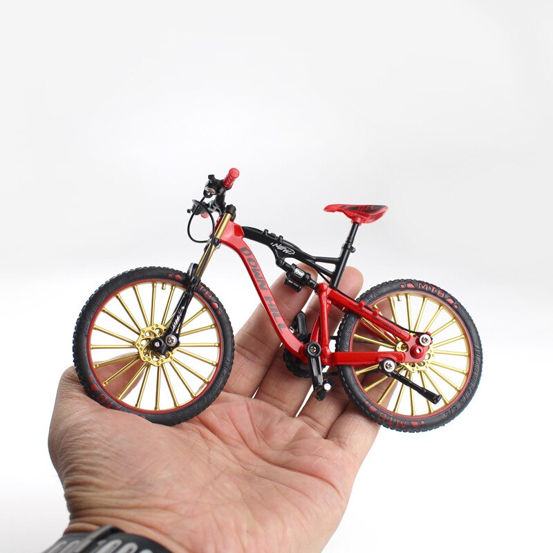 Alloy Bicycle Model 1:10 Mini Simulation Bicycle Toy Metal Racing Mountain Bike Portable Collection Children's Toy