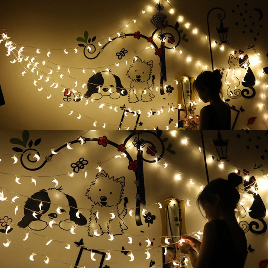 3m 20 LED Schnur Licht Girlande Stern Mond Gebühr Lichter Ramadan Dekorationen für Heimat Hochzeit Lichter für Zimmer vorhang Dekor