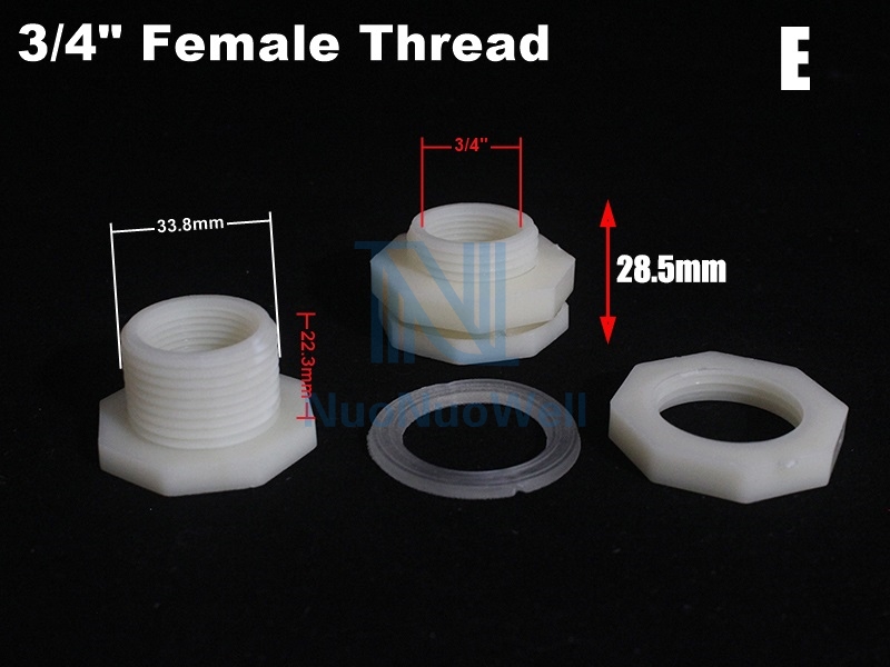 Plastic Water Tank Connectors Fish Tank Accessories Pool Bucket Inner Outer Wire Adapter Drainage Aquarium Bulkhead Joints: E