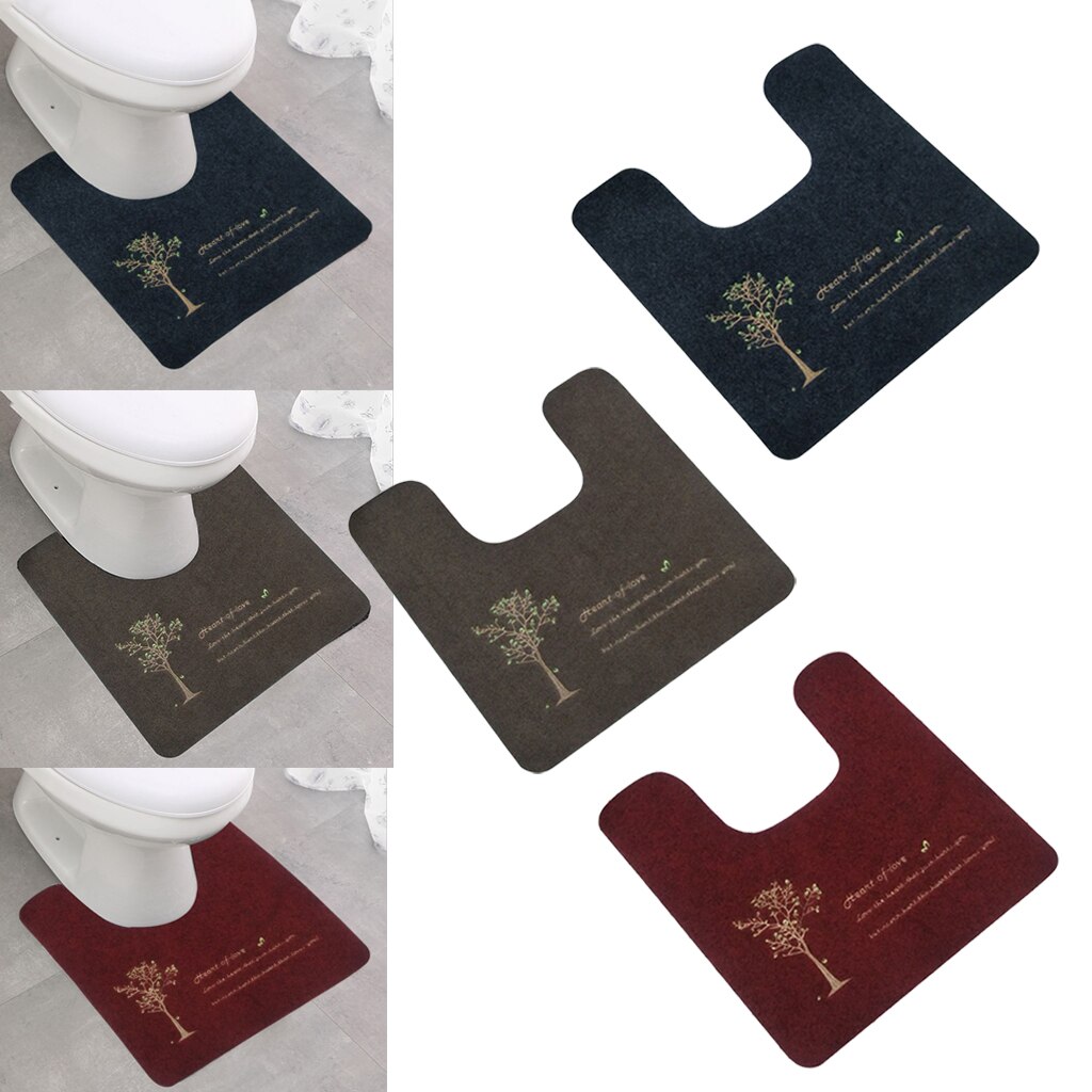 20x20 Inch Toilet U-Shaped Floor Mat Absorbent Soft Washable Home Decoration