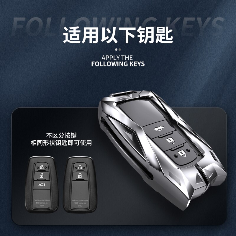 Zinc Alloy Remote Car Key Cover Case for Toyota CHR C-HR Prado Prius Camry Corolla RAV4 Accessories Key Chain