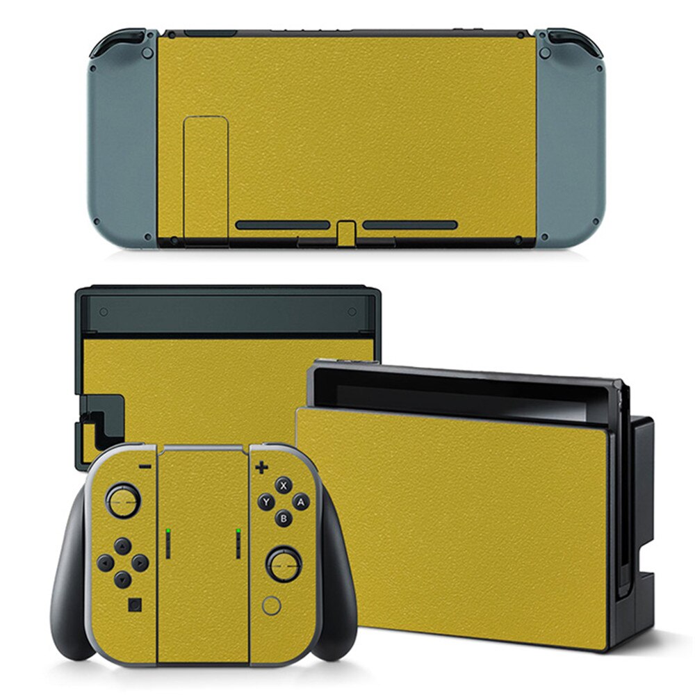 Beschermende Voor Nintendo Switch Vinyl Decals Voor Nintendo Switch Skin Stickers Leather Look Leather Skins: Geel