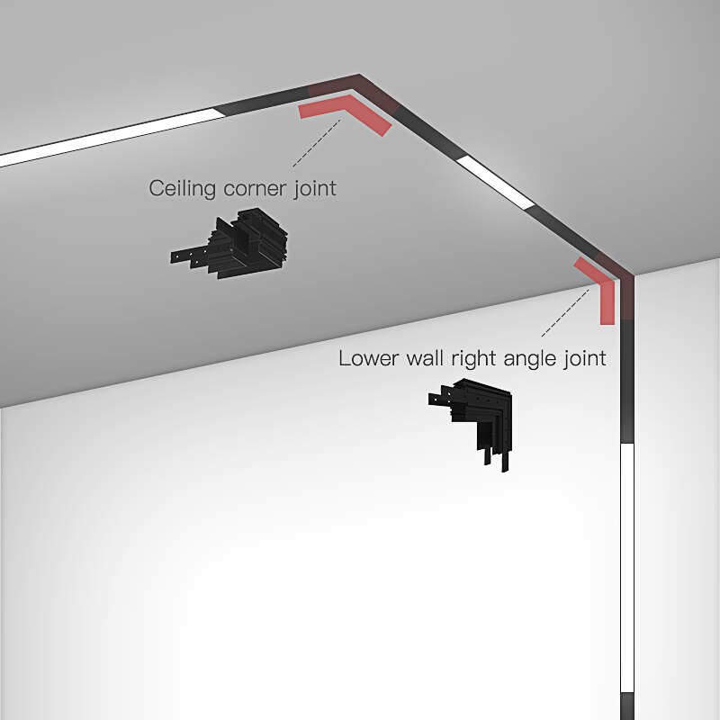 Support de lampe magnétique en aluminium 0.5M 1M plafond encastré suspendu LED aimant montage lumières Rail de Rail