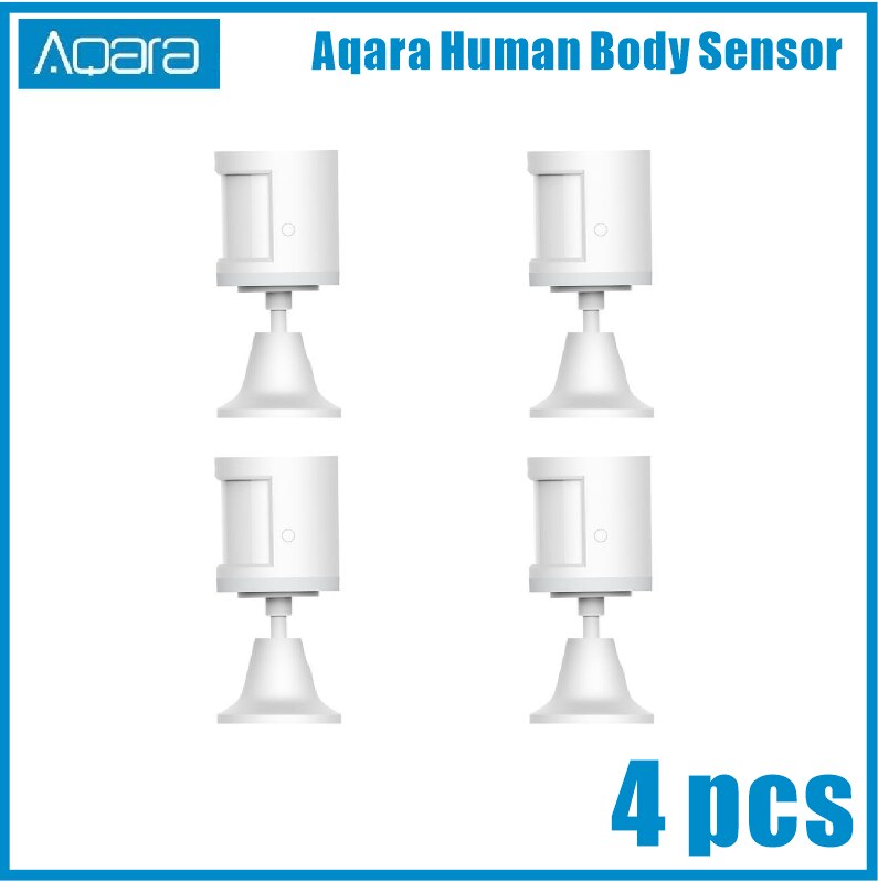 100% Originele Aqara Menselijk Lichaam Sensor Via Android Ios Slimme Lichaam Beweging Motion Sensor Zigbee Verbinding Voor Xiaomi Mi Thuis app: 4pcs  Body Sensor
