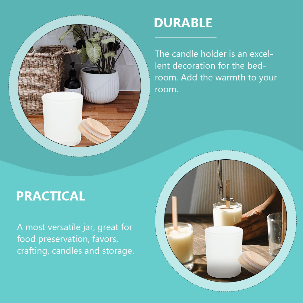 Glass Containers with Lids Empty Candle Holders Fillable Wax Candle Cups for Candle Making