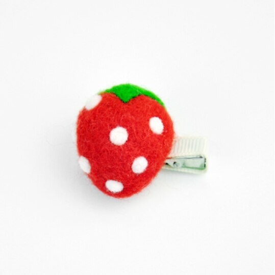 Spinka robić włosów, pszczoła miodna, biedronka, grzyb wiśniowy, truskawka DIY zestaw robić haftu na kanwie z włóczką filcowanie igłą ozdobne statki