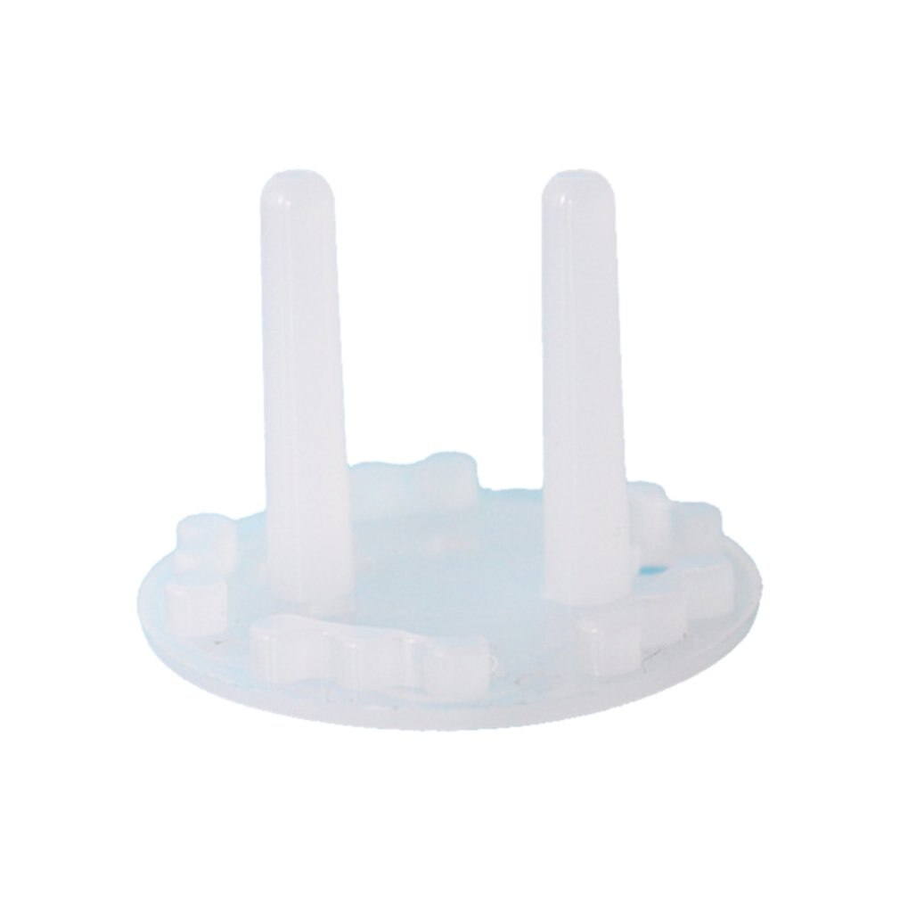 Enchufe europeo niños oso dibujos animados redondo grueso cubierta del zócalo del bebé Anti-choque eléctrico cubierta de protección: Transparent White