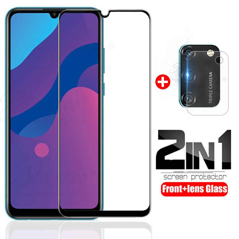 3in1 di protezione della Macchina Fotografica di vetro per Il caso di Huawei Honor 9a 9 un moa-lx9n Temperato protezione dello schermo di vetro della copertura completa hono9 un honor 9a 9h: 2-in-1 telecamera glass