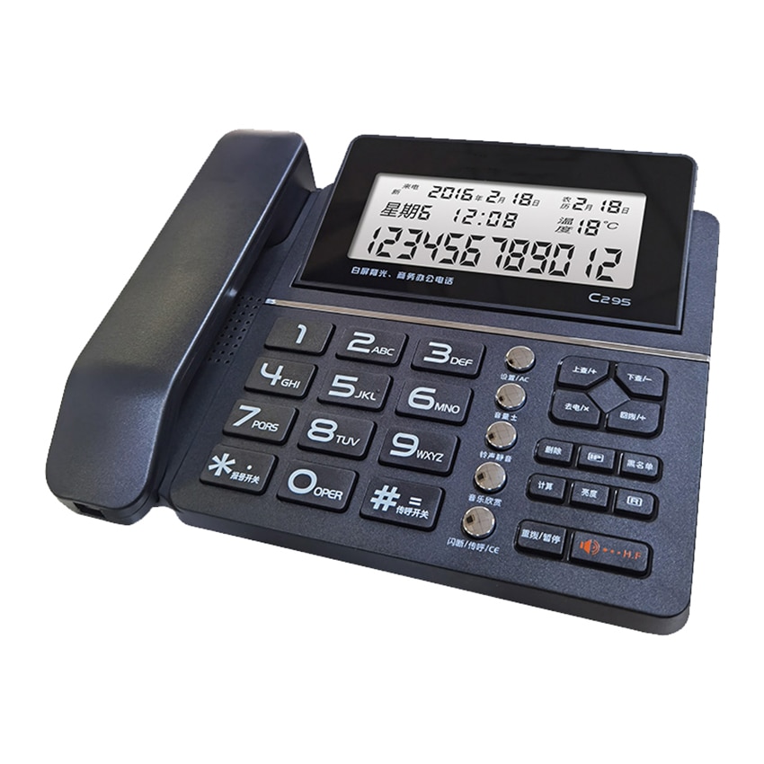 Thuis Vaste Telefoon Met Caller Id, Desktop Telefoon Vaste Voor Ouderen Met Backlit Grote Lcd-scherm, lederen Handset, Blacklist