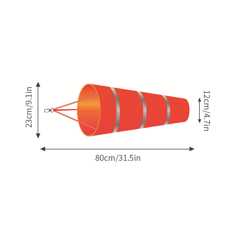 Manchon à vent extérieur 60/80/100cm, mesure de la Direction du vent, ceinture réfléchissante, girouette anti-déchirure pour aéroport, Aviation, jardin, ferme: MULTI