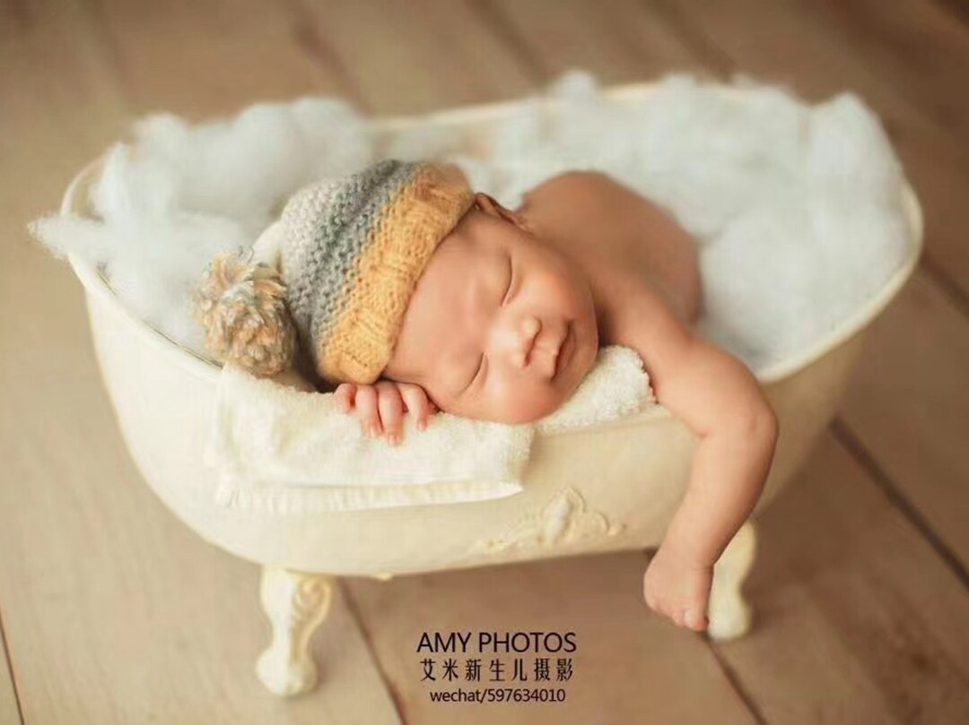 Newborn Photography Props Bathtub Baby Fotoshooting Iron Bucket Newborn Posing Bath Tub Baby Shooting Accessories