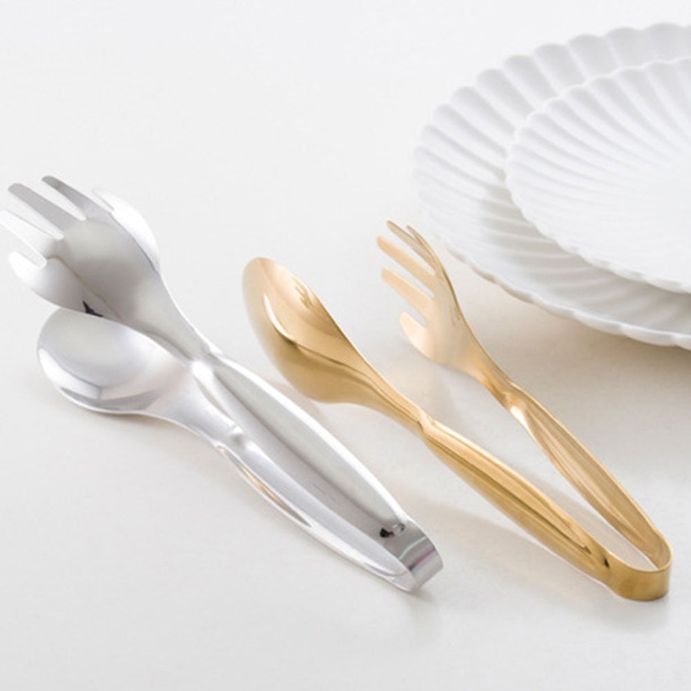 Edelstahl Lebensmittel Zange Gold Splitter Küche Utensilien Buffet Kochen Werkzeuge BBQ Clips Brot Steak Tong Clip Küche Zubehör
