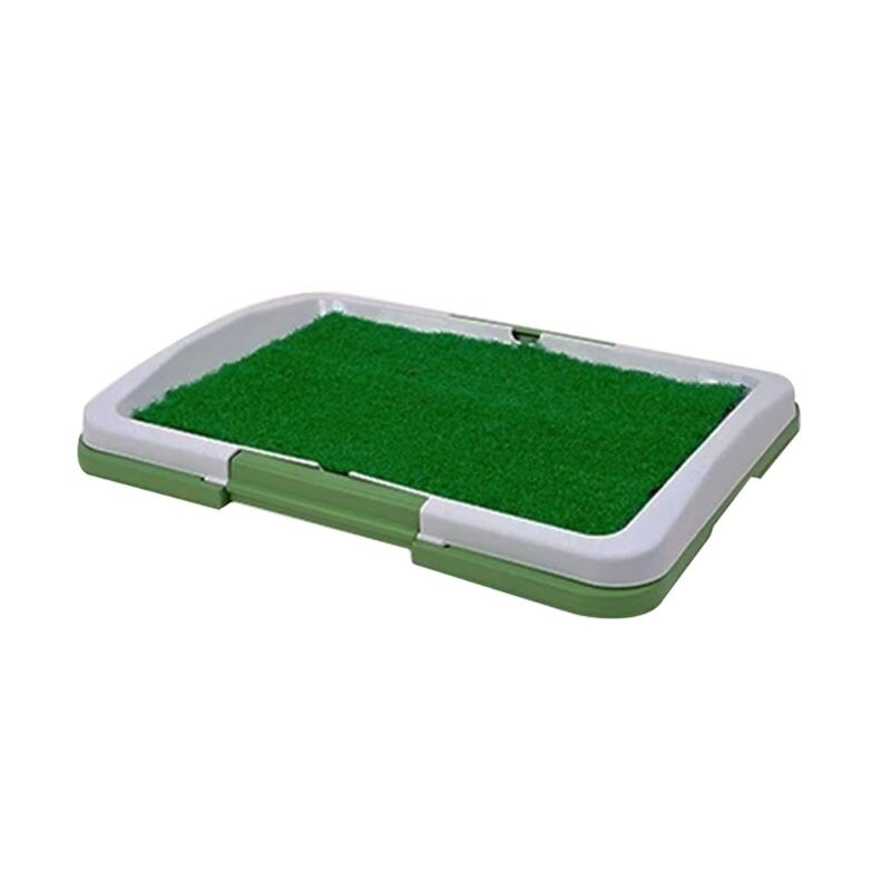 Orinal de entrenamiento portátil para cachorros de perro, bandeja con alfombrilla para mascotas, arena para gatos, para interiores, fácil de limpiar