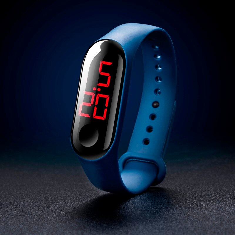 Deep 50M-relojes electrónicos deportivos luminosas para hombre y mujer, relojes de pulsera digitales F1211, LED rojo, resistente al agua