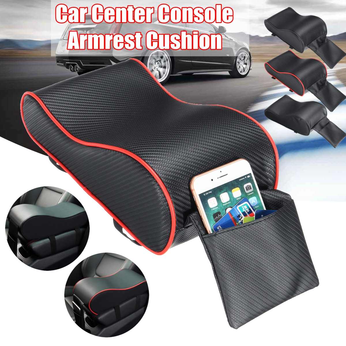 Car Armrest Universal Leather Pad Auto Armrests Car Center Console Arm Rest Seat Box Pad Vehicle Protective Car Styling