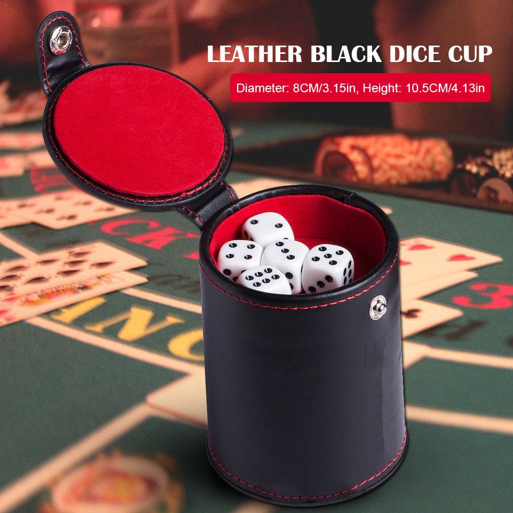 Fournitures de jeu de dés en cuir PU, flanelle, coupe muette, pour la plupart des jeux de dés, doublure en feutre rouge, pour Yahtzee Farkle Bar Party,