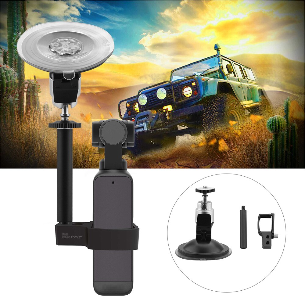 Ventosa-soporte para ventana de coche DJI Osmo Pocket 2, estabilizador de cámara, soporte de cardán de mano, convertidor adaptador de montaje para vehículo