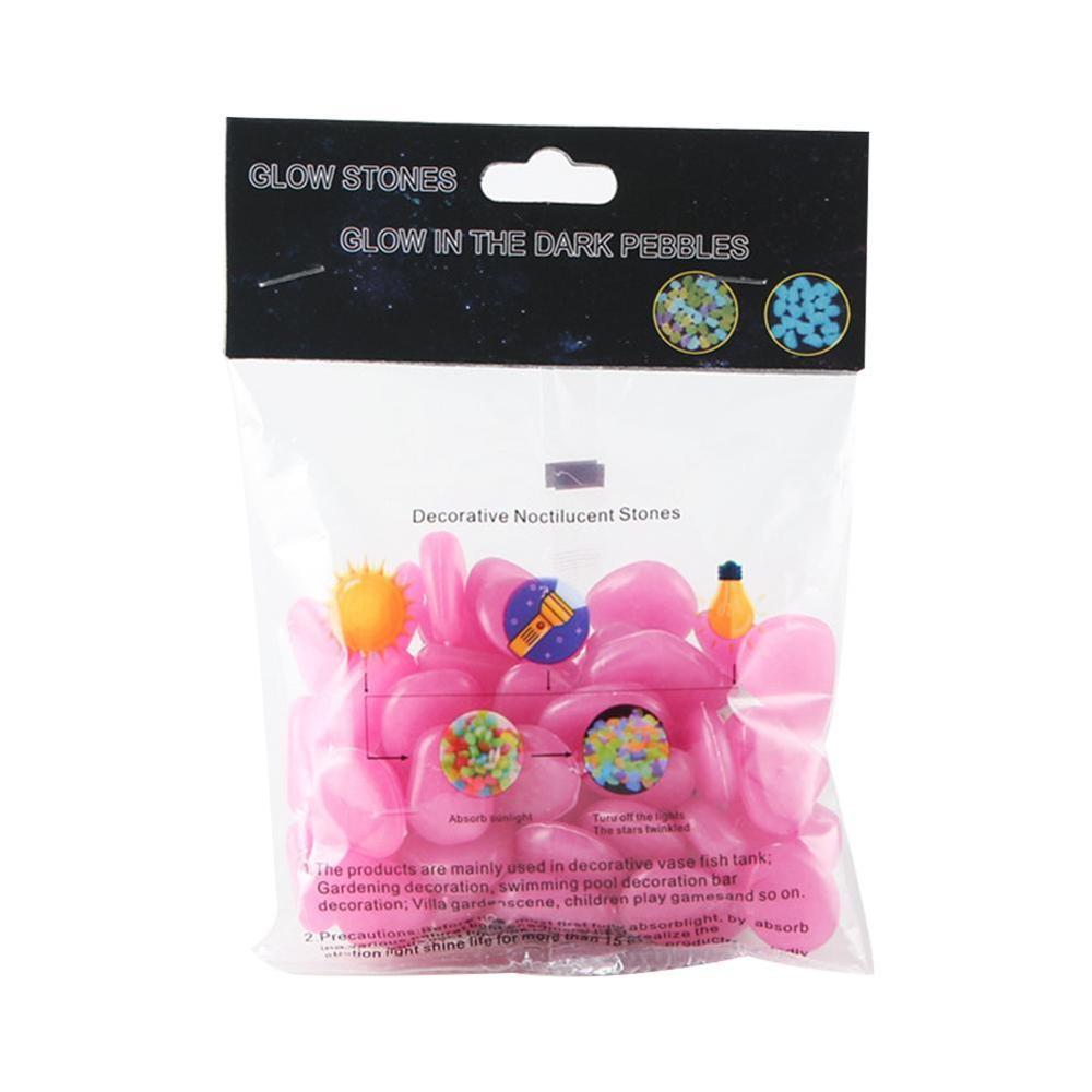 Wystrój ogrodu świecące kamienie świecą w ciemności ozdobne skały kamyki zbiornik dekoracja zewnętrzna żwirowa mieszanka kolorów akwarium