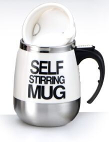 Automatic Electric Lazy Self Stirring Mug Cup Coffee Milk Mixing Mug Smart Stainless Steel Juice Mix Cup Drinkware 450ml Mugs: White