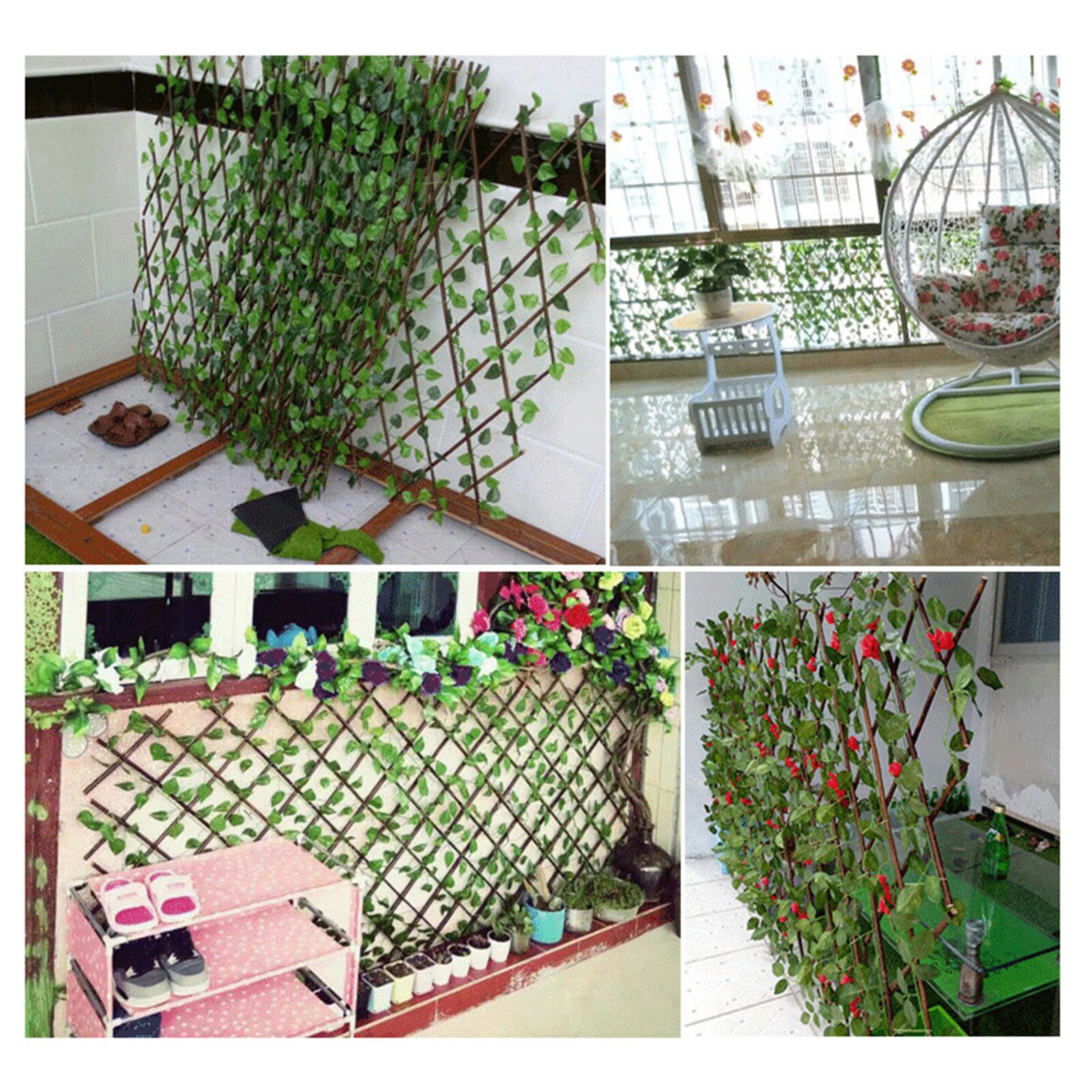 Expandable Artificial Privacy Fence Screen Hedges Fence Faux Plants Leaf Decoration For Outdoor Balcony Garden Decor 180*20cm