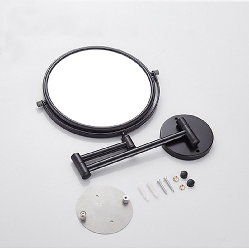 Punch-Gratis Badkamer Muur Gemonteerde Make-Up Spiegel Intrekbare Schoonheid Spiegel Dubbelzijdige Make-Up Front Spiegel Goud Ronde spiegel Muur