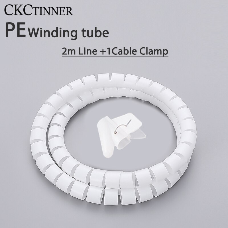 2m Wicklung rohr Kabel Draht wickeln Organizer Spirale Rohr PE 10mm-32mm Kabel Wickler Schnur Schutz kabel Hülse Draht Lagerung Rohr: Weiß / 22 mm