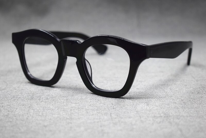 1960 's japan håndlavede italien acetat brillerammer klare linser briller nærsynethed i stand fuld kant top: Sort