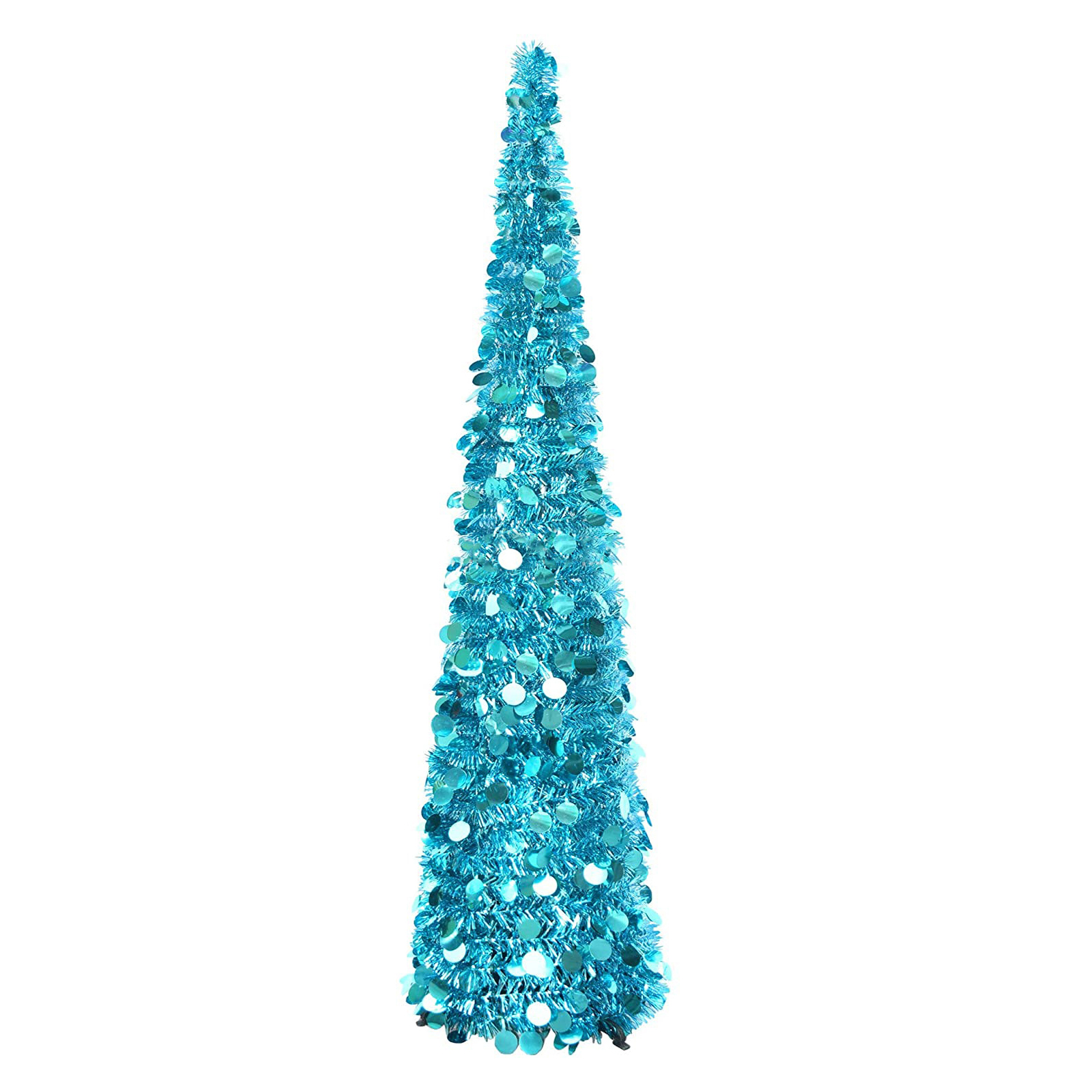 Grand arbre mince de noël pliable en PVC, fournitures de festival pour appartement, bureau, boutique, décoration de , de noël: Blue-