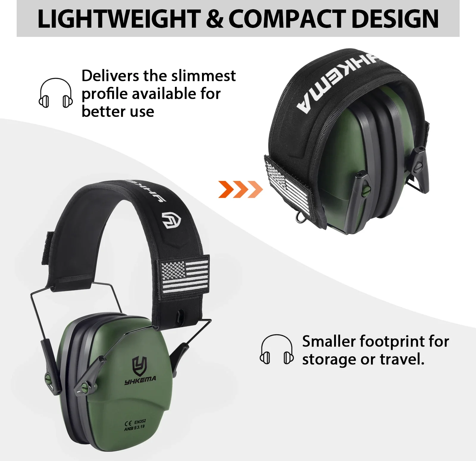 YHKEMA Veiligheid Passieve Oorbeschermers Schieten Oorbeschermers Gehoorbeschermingen Voor Schieten NRR 25dB Ruisonderdrukking Geluiddichte Headset