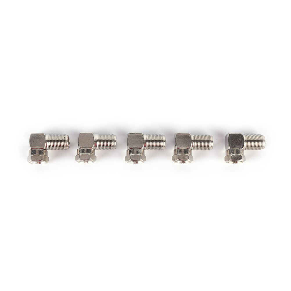 5pcs Right Angle 90 Degree Coaxial Connector Waterproof Connection F Male To F Female Adapter Connector RG6 RG5