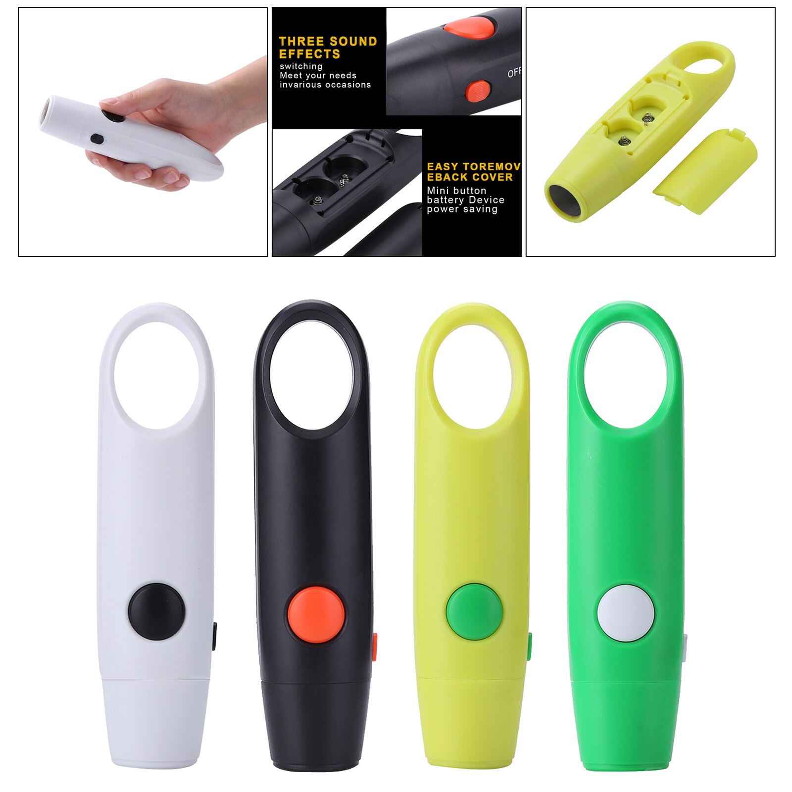 Elektronisch Fluitje Handheld Sportfluit Luid Volume Elektrisch Fluitje 3 Versnellingen Verstelbare Handfluit met Draagkoord voor Leraar Scheidsrechter (BLACK