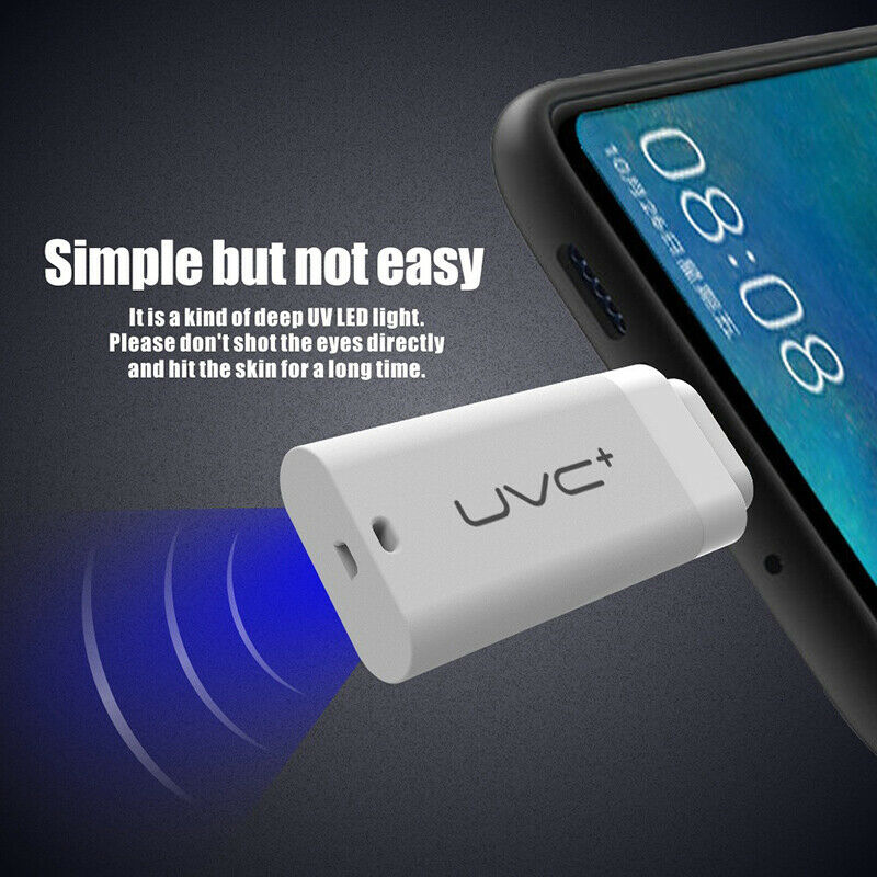 Draagbare Uvc Desinfectie Uv Led Licht Mobiele Telefoon Usb Interface Plug Uv Sterlizer Cabina Desinfectante Voor Iphone Huwei Masque