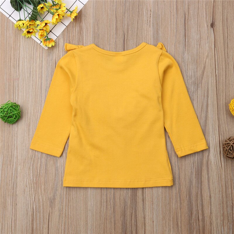 Pudcoco baby flickor bomull långärmad t-shirt 0-5 år barnkläder fritidskläder t-shirt