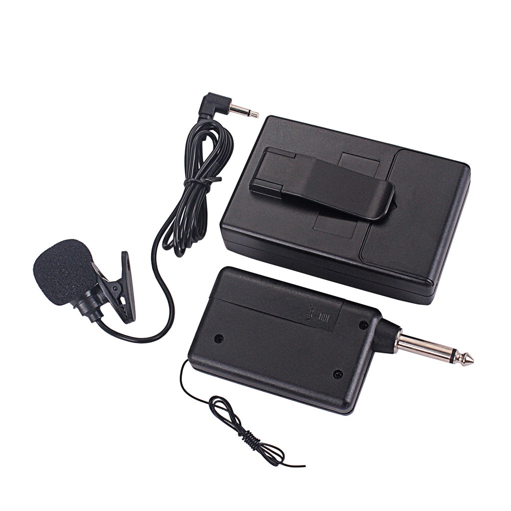 1pc Wireless FM Transmitter Receiver Lapel Clip On Microphone Mic System Set for Wedding Meeting Wireless Receiver Lapel