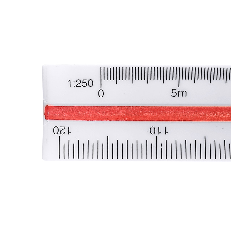 30cm Color Coded Side Triangular Scale 1:100/200/250/300/400/500 Triangular Metric Scale Ruler Engineer Tool 12.6'' Multicolor