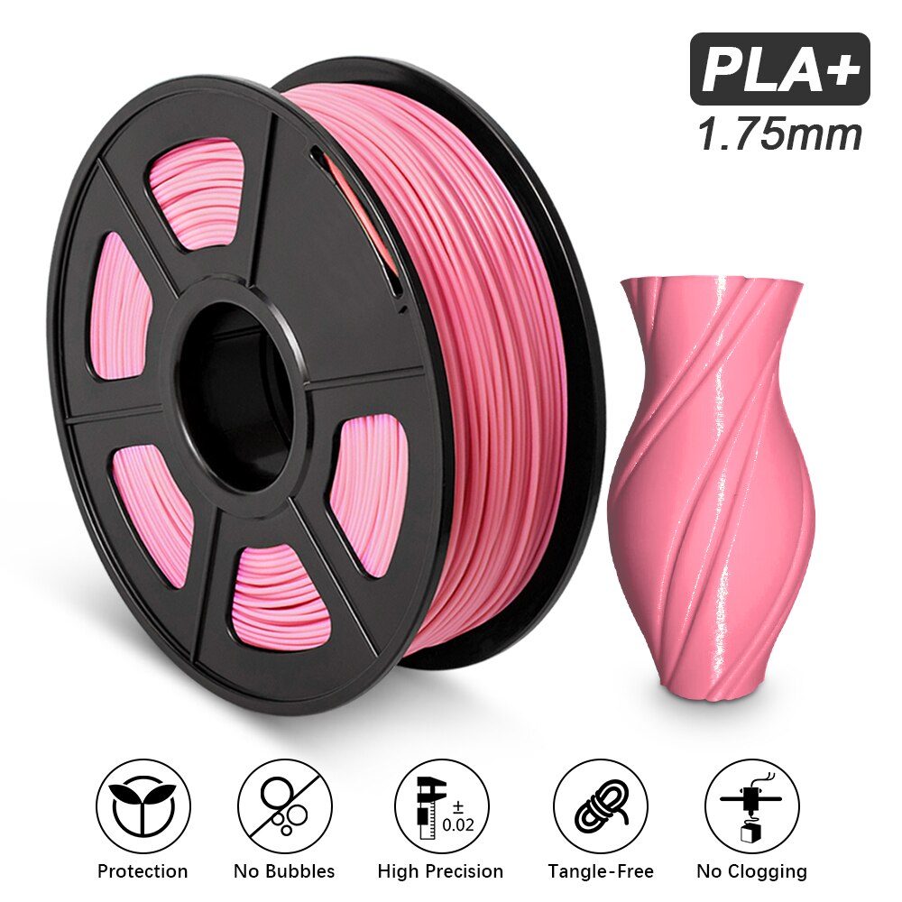 Filament d'imprimante 3D 1kg PLA Plus PLA + dureté élevée qui respecte l'environnement 1.75mm tolérance +/-0.02mm matériel d'impression 100% aucune bulle: PLA PLUS PINK