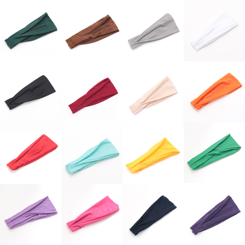 Nuevas bandas elásticas para el cabello de Color sólido para mujer, diadema de Yoga, turbante de , aro para el cabello para maquillaje, diadema anudada vintage, accesorios para el cabello
