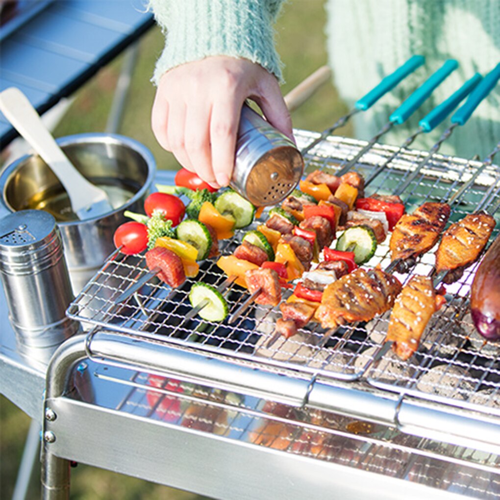 Distributeur d'épices à couvercle rotatif, en acier inoxydable, multifonction, pour cuisson, barbecue, poivre, sel