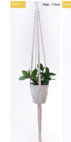 Opknoping Mand Geknoopt Macrame Plant Hanger Cottonflower Mand Lifting Touw Opknoping Mand Bloempot Houder Balkon Tuin Decoratie: 5