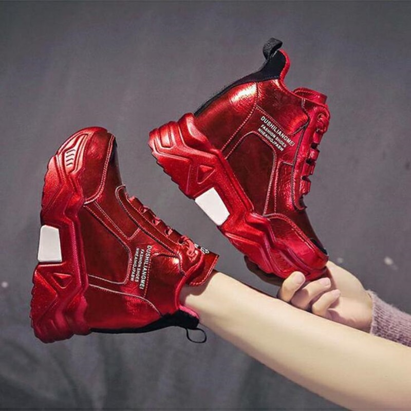 Chunky platform udendørs sneakers kvinder vinter varme super høje hæle casual sko kvinde højde stigende støvle mujer