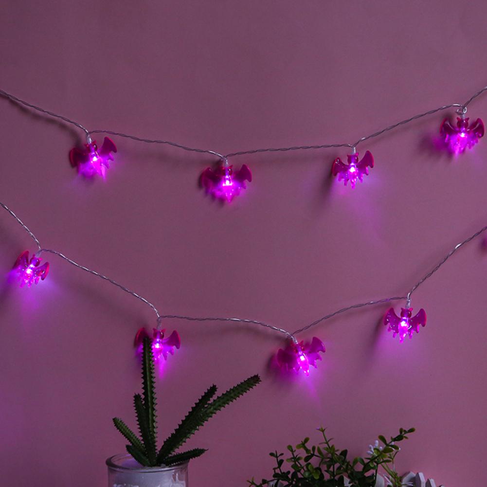 Eco-friendly Practical Halloween Bat LED String Lamp Durable Fairy Light Bat Shape for Home