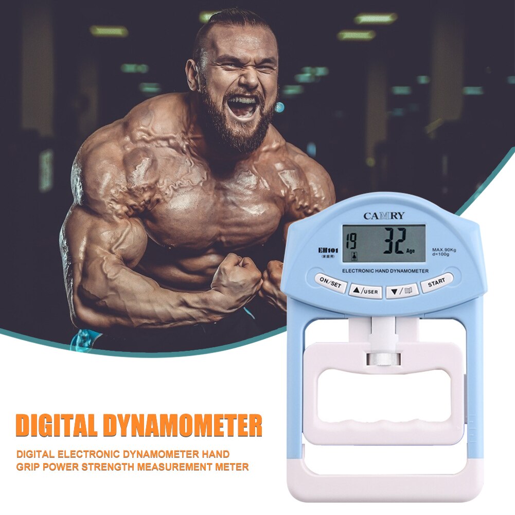 90kg/198Ib Digital LCD Dynamometer Hand Grip Power Fitness Measurement Strength Training Muscle Body Building