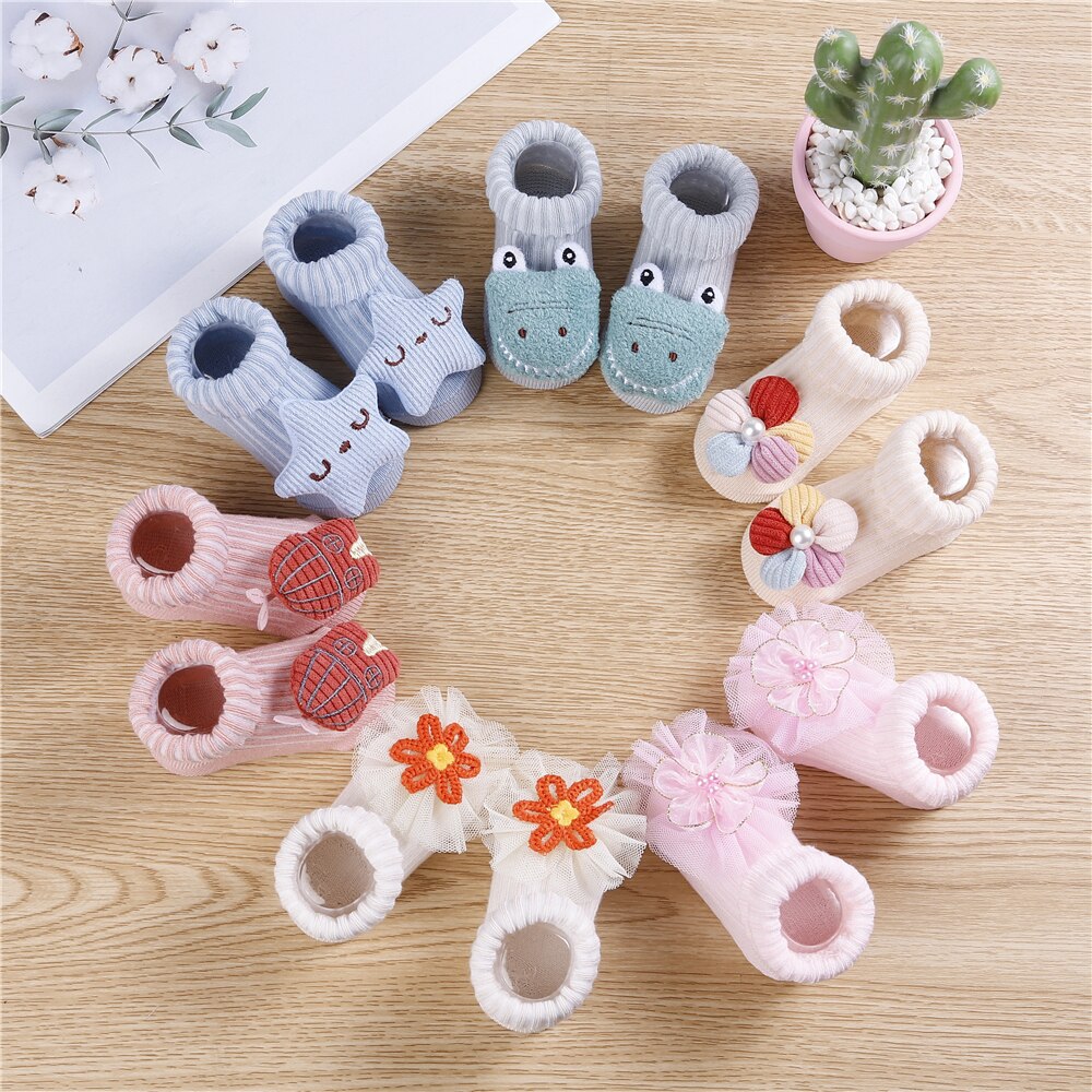 2 Paare/los Neugeborenen Baby Socken Art Baumwolle Socken Baby Mädchen SchöNe Kurze Socken Kleidung Zubehör Für 0-12 Monat